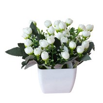 이케아 꽃다발 꽃병 부케말리기선물 레고 화병 인테리어소품샵 인공 분재 플라스틱 작은 나무 냄비 홈 테이블 정원 장식 인공 분재 병 파티 장식, 협력사, 하얀색