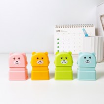 주문제작 의류겸용 곰돌이 스탬프, 하늘/의류검정, K01