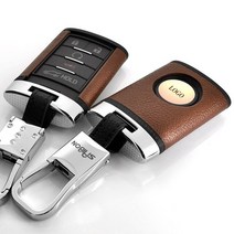탑레이어 가죽 + ABS 키 커버 셸 자동차 케이스 캐딜락 CTS XTS ATS XLS SRX 체인 액세서리, 09 Brown with keyring