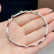 옥팔찌 옥구슬 진주 탄생석 원석고급 보석 925 순수 실버 중국 스타일 천연 에메랄드 소녀 럭셔리 나