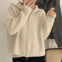 여자가디건 여성니트가디건 간절기 스웨터 가디건 여성 봄 신상품 솔리드 빈티지 올 매치 지퍼 루즈한 데일리 스타일 부드럽고 달콤하고 심플한 캐주얼 니트웨어 시크하고 시크한 십대