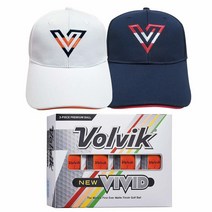 Volvik 비비드 3피스 프리미엄 매트 피니쉬 골프공 12개(다양한 색상 공 12개) 번들 볼 마커 5개와 자석 모자 클립 1개 포함 468154, 1 다스 + 2 골프 모자, 주황색