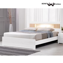 베드넷퍼니쳐 베른 썬트리 LED 일반형 서랍형 침대프레임 슈퍼싱글침대 퀸침대 매트리스, 2-1.썬트리/일반형/퀸/화이트