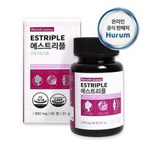 에스트리플 갱년기여성 영양제 식약처인증 건강기능식품 90정 에스트로겐 석류 은행잎 추출물 비타민D L-테아닌 홍경천 무부형제 기억력 혈행 안면홍조 개선도움 40대후반 50대 60대, 900mg
