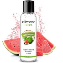 Climax 수박 맛을 낸 수성 윤활유 4oz 남성 여성 커플을 위한 Kissable 천연 윤활제-4 oz. 미끄러운 - 마사지 - 신중한 패키지 여행 크기