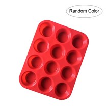 12 구멍 컵 케이크 금형 머핀 실리콘 비 스틱 비누 초콜릿 베이킹 팬 양식, 1Pcs (random color)
