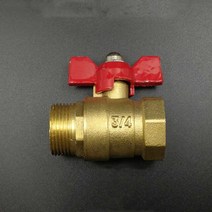 삼방밸브 10톤물탱크 멀티조인트 1/4 "3/8" 1/2 BSP 암-수 나사 황동 2 방향 차단 볼 밸브 빨간, [02] 3/4