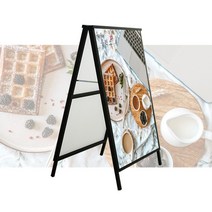우리동네출력소 A형 철재 입간판 프레임 스텐드 배너 출력 제작, 양면, 블랙아웃 유광 코팅 2장