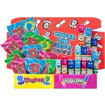 Bazooka Candy Brands Valentine s Box - 18 카운트 막대 사탕 캔디류, Ring Pop   Push Pop Lollipop F
