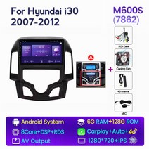 NaviFly-7862C 현대 카플레이 내비게이션 GPS 팬 8G 안드로이드 올인원 카 지능형 시스템 i30 1 FD 2007, 06 M600S 6G-128G A