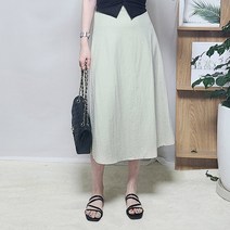 프롬하트 4color 허리뒷밴딩 바스락 훌 롱스커트 여름스커트 플레어스커트 밴딩스커트