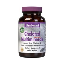 Bluebonnet Nutrition 고효능 킬레이트 멀티미네랄(철 프리) 알비온 킬레이트 미네랄 콩 프리 글루텐 프리 GMO 프리 코셔 인증 유제품 프리 60정 20회 분량