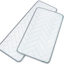 제로벨 말랑 폭 50cm 주방 싱크 매트 발매트 홈 키친 거실 현관 욕실 다용도매트, 헤링본 백색