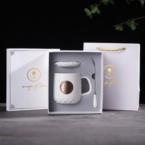 Coolife 머그컵 레터링 세라믹 머그잔 커피 컵 남자와 여자의 맞춤 패션 북유럽 컵 뚜껑 선물 맞춤 로고, 색깔4