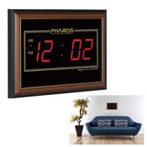 심플 전자시계 전자벽시계 LED시계 44cmX29cm 아답터사용 30평형 사무실시계 도서관시계 개업선물, 기본