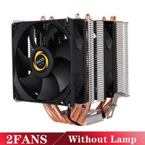 cpu 쿨러 wovibo 라디에이터 6 히트 파이프 냉각 팬 pwm 4pin for intel lga 1155 1150 1200 1366 2011 x79 x99 amd am2, 램프가 아닌 팬 2개, 4핀