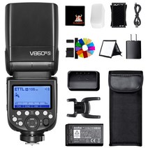 GODOX V860III-S 카메라 플래시 스피드 라이트 키트 18000s HSS 10 레벨 모델링 라이트 퀵 릴리스 잠금 2600mAh 충전식 1.5s 재활용 시간 GN60 소니 A7A7R A7S A7RII A58 A99 용 스피드 라이트 기술 마크