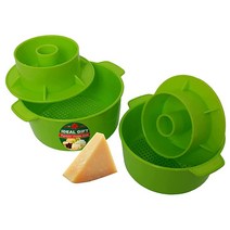 치즈 만들기 키트 2개 치즈 몰드 프레스 스트레이너 치즈 팔로워 피스톤 40온스(1.2리터) 두부 프레스 몰드 치즈 만들기 키트 기계 색상 그린