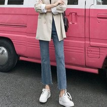 여자청바지 데님바지 청바지 여성 2020 가을 신작 하이 웨이스트 작은 한국 패션은 얇고 다재다능하다