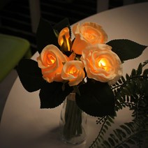 [에타홈] 뷰티 로즈 부케 LED 무드등 비아케이스튜디오 꽃조명 조화, 색상 - 옐로우