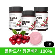 링곤베리퓨레 분말 폴란드 100% 링곤베리 링곤 베리 퓨레주스 가루 물타지 않은 진한 고농축 링건베리 퀸즈베리 쥬스 파우더 먹는법, 100g 3통