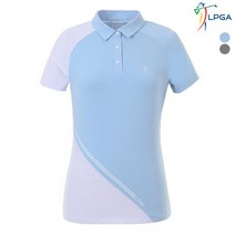 LPGA 여P 사선배색 제에리 티셔츠 L192TS530P