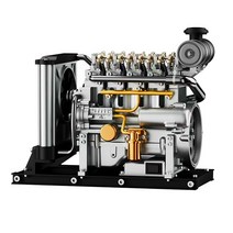 8기통 엔진 모터 모델 조립 장난감 키트 DIY 메탈, 수평 디젤 엔진 올 메탈 조립형 기프트 패키지