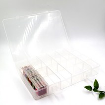 칸조정형 자수실케이스-DMC실번호스티커 플라스틱보빈 100개포함/ 프랑스자수/ 십자수/ 보빈함
