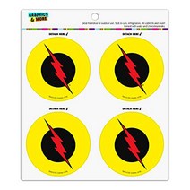 The Flash Reverse Flash Logo Refrigerator Fridge Locker Vinyl Circle Magnet Set null, 1, Multicolor