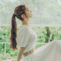 단골탑 여성 벨크로 포니테일 묶음머리 가발 히피펌 여성가발, 1개, 쵸코브라운