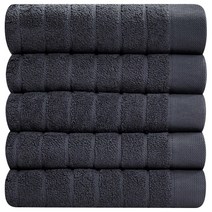Z -스트라이프 수건 200g 5장, 5장 다크그레이