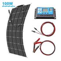 태양광판넬 주택태양광 태양광모듈 400W 방수 유연한 태양 전지 패널 배터리 충전기 캐러밴 RV 홈 12V 캠핑, 05 100W Solar System