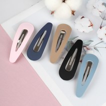 당일배송 5개입 왕 큰 무광 검정 디스코 똑딱핀 칼라 파스텔 머리핀 세트