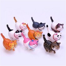 고양이피규어 9종 세트 치즈냥이 책상꾸미기 고양이카페 미니어처 어항꾸미기 마리모, 세트B