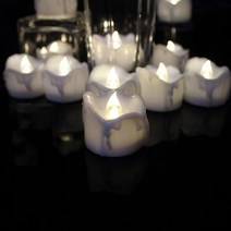 부활절 캔들 양초 타이머 차 조명 6 또는 12 깜박이는 불꽃 없는 타이머 포함 led, 12개 화이트 타이머