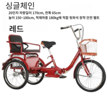 성인세발자전거 3발 어른 노인 삼륜 자전거, 단일사이즈, A
