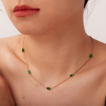 셀루앙드 스퀘어 원석 드롭 목걸이
