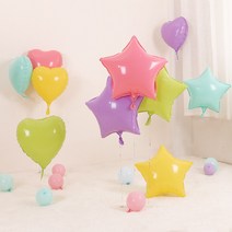 [해피쏘굿] 마카롱 파스텔 하트 별 풍선 18인치, 3.하트[그린]
