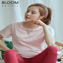 블룸마터니티 브이메쉬 임산부 요가티셔츠