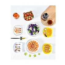 접시 그릇 GYGLL 플레이트 커피 컵 식품 트레이 주방 케이크 디저트 스타일 과일 요리 만화 디너 스낵 모듬 Color D Size 135149cm, 씨, 13.5*14.9cm