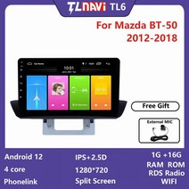 어라운드뷰 토레스 카니발 쏘렌토 호환 자동차 멀티미디어 시스템 2012-2018 mazda bt-50 bt50 자동 라디오 오디오 스테레오 후면보기 카메라 비디오 플레이어, TL6 1g 16g