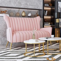 H샵 북유럽풍 카페소파 거실소파 사무용소파 인테리어소파 1인용 2인용 빈티지소파 벨벳소파 쇼파, 1인용-피치