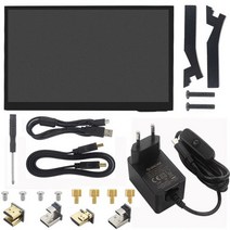 라즈베리파이 아두이노 코딩 카메라 10.1 인치 라즈베리 파이 4 터치 스크린 1024x600 LCD IPS 디스플레이 라스베리 모델 B 3B PC 용 스피커 홀더 모니터 포함, 02 with Power