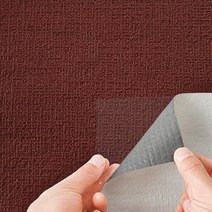 쿠셔니 벽지 폭 50cm 격자무늬 스티커 접착식 붙이는 벽지 곰팡이방지 오염방지 단열폼, 레드브라운
