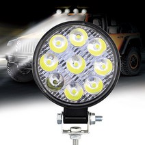가민 해루질장비 9LED 27W 집어등 써치라이트 캠핑장비 작업등, 1개, 9LED 작업등 원형 27W 보조등 전조등 써치라이트