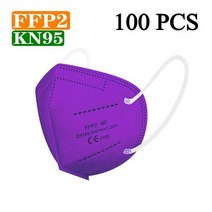 Kn95 15 색 FFP2 마스크 KN95 5 레이어 성인 블랙 패브릭 마스크 마스카라 보호 FPP2 입 얼굴 마스크 필터 마스크, YC95 purple 100