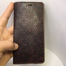 광주폰케이스 천연가죽 수공예 핸드폰케이스 플라워패턴