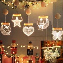 달 별자리 무드등 공간 붙이는 조명 남자아이방꾸미기 크리스마스 선물 트리 전구, LED 감성조명 - 나비