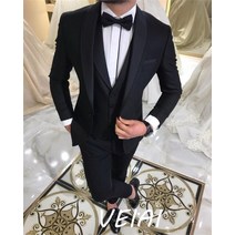 남성정장세트 수트 양복 맞춤형 라펠 네이비 블루 원 버튼 더블 브레스트 조끼 슬림핏 신랑 턱시도 비즈니스 3 픽 블레이저 신제품