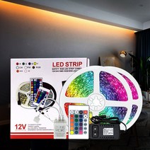12V 방수 슬림 LED바 인테리어 간접조명 무드등 줄 RGB LED 스트립 리모컨 세트, 1-05.기본타입 비방수 흰띠 그린